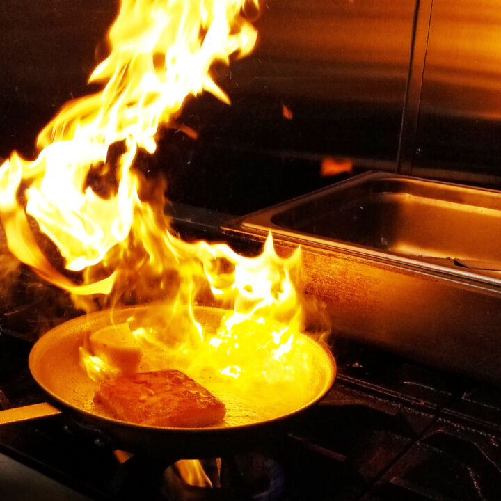 flaming saganaki Greek cheese