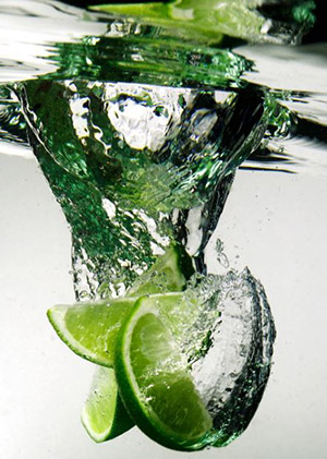 lime infused water with lime