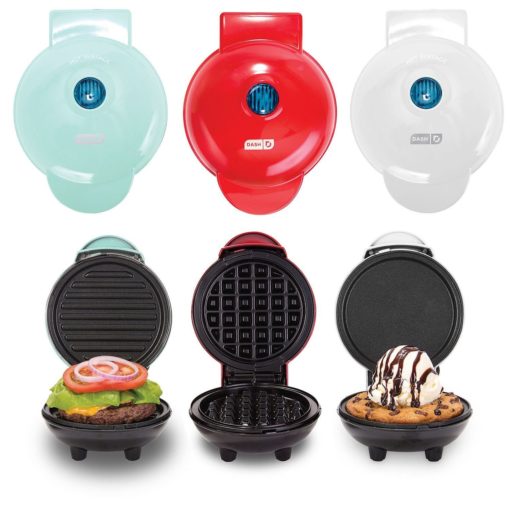 foodie food lover gifts Dash MINI Maker 3-Piece Griddle, Waffle, and Grill 3-piece Set