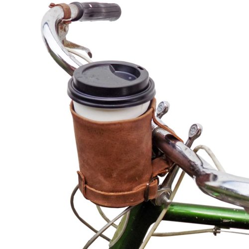 foodie food lover gifts leather bike cup coffee holder