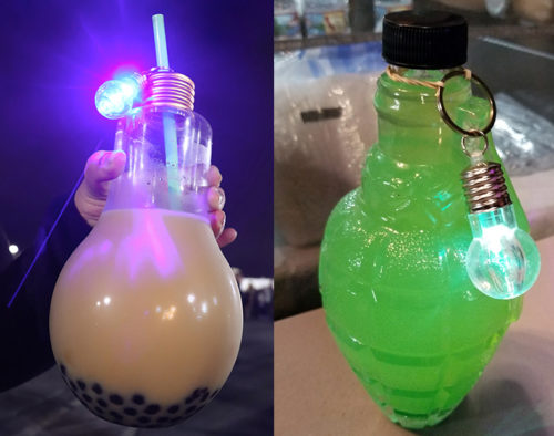 crazy drink containers light bulbs hand grenades