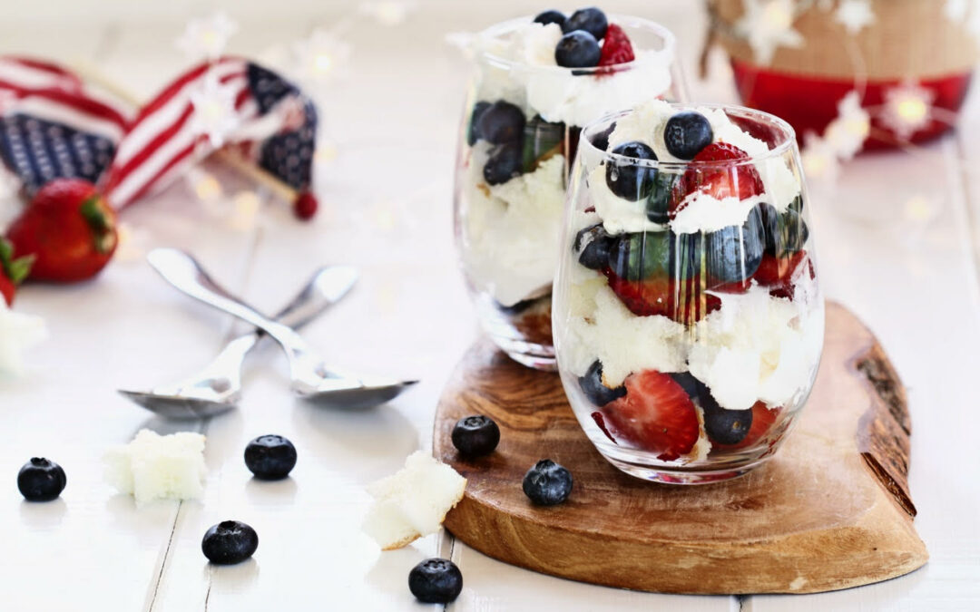 4th of July Desserts: sweet treats in red white and blue