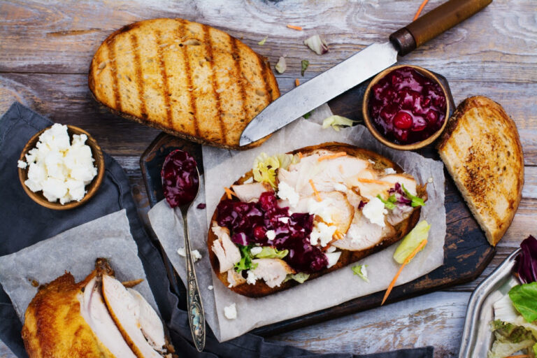 Turkey cranberry sandwich Thanksgiving leftovers