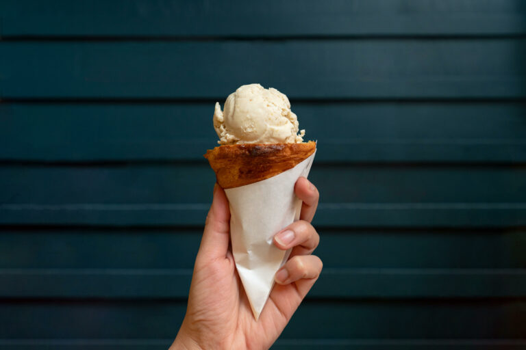ice crone croissant ice cream cone