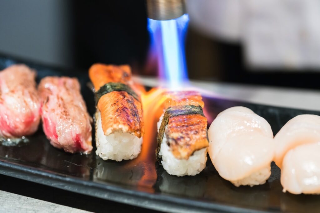 aburi sushi flame seared