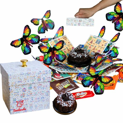 butterfly explosion birthday cake gift