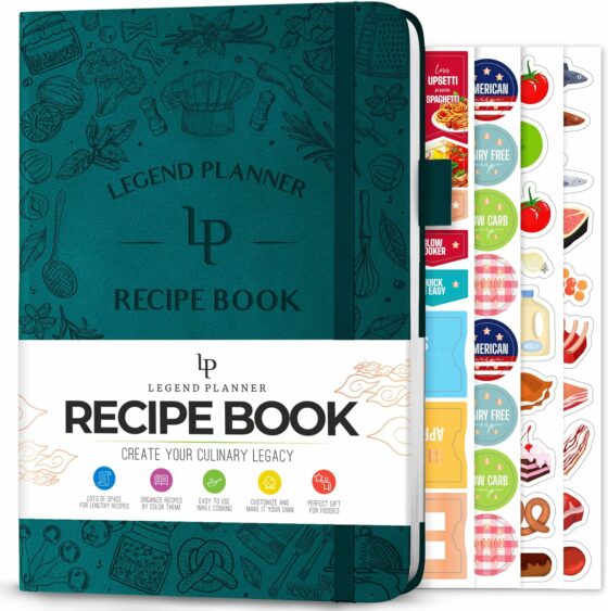 Personal Recipe Book – Blank Family Cookbook to Write In Your Own Recipes